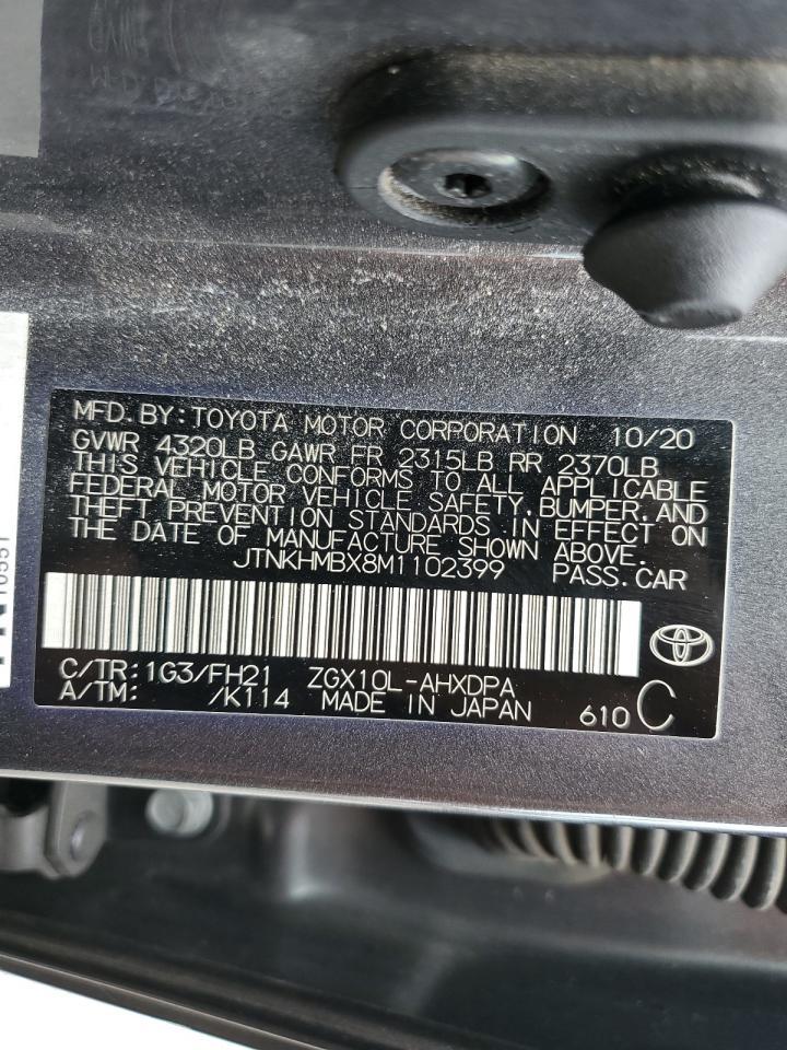 2021 Toyota C-Hr Xle VIN: JTNKHMBX8M1102399 Lot: 84003705