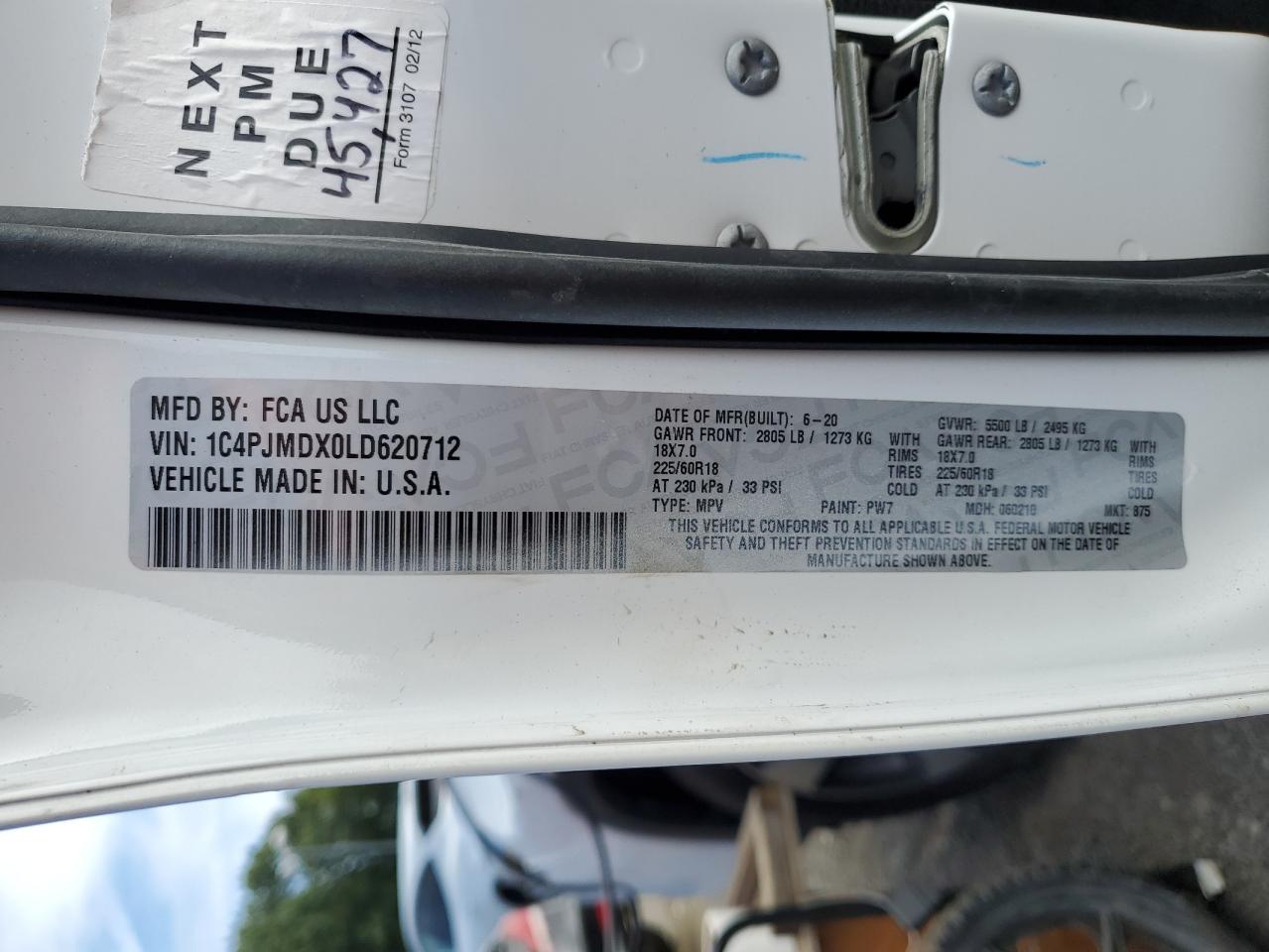 2020 Jeep Cherokee Limited VIN: 1C4PJMDX0LD620712 Lot: 71179525