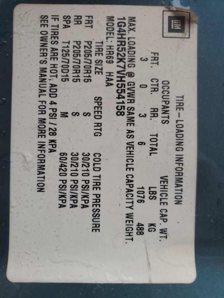 1997 Buick Lesabre Limited VIN: 1G4HR52K7VH554158 Lot: 81648575