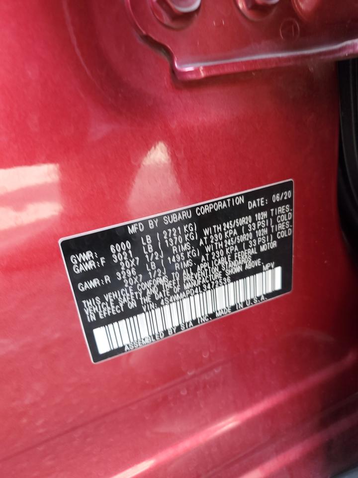 2020 Subaru Ascent Limited VIN: 4S4WMAPD4L3472536 Lot: 80390245