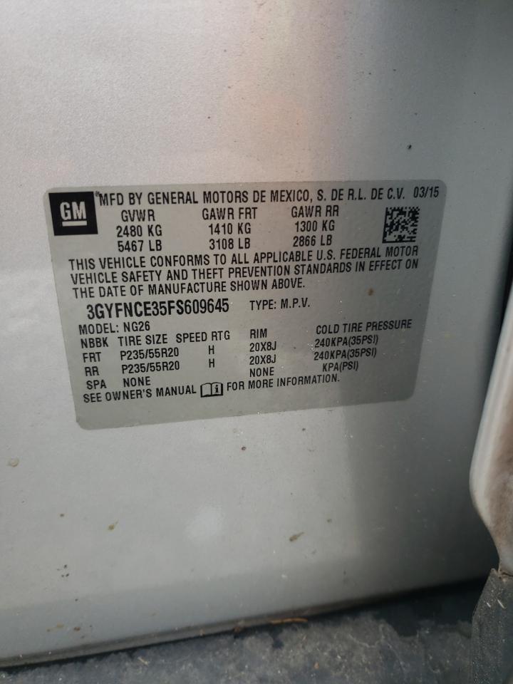 2015 Cadillac Srx Performance Collection VIN: 3GYFNCE35FS609645 Lot: 81610565