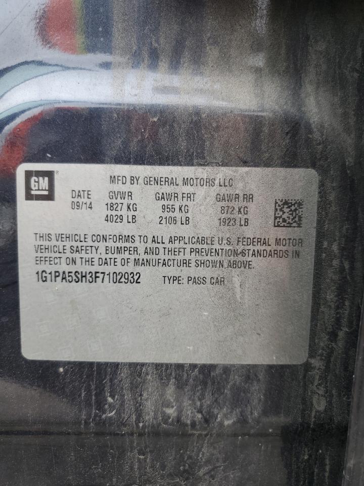 2015 Chevrolet Cruze Ls VIN: 1G1PA5SH3F7102932 Lot: 81720735