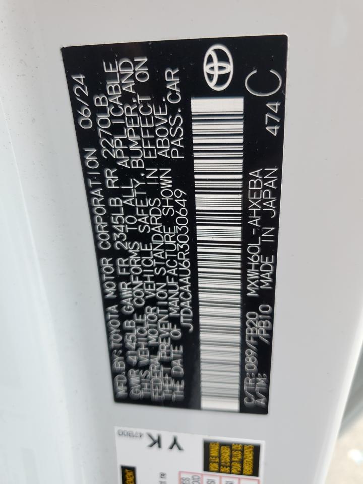 2024 Toyota Prius Le VIN: JTDACAAU6R3030649 Lot: 81049865