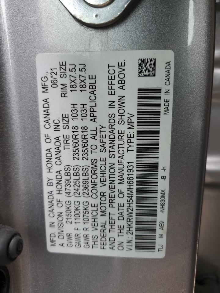 2021 Honda Cr-V Ex VIN: 2HKRW2H54MH661931 Lot: 68751835