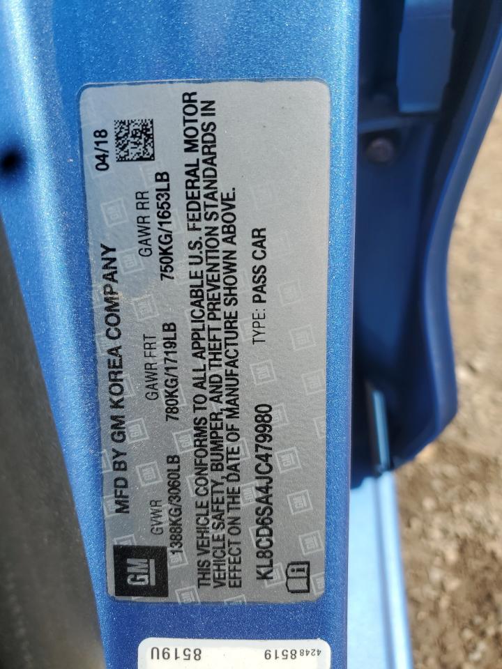 2018 Chevrolet Spark 1Lt VIN: KL8CD6SA4JC479980 Lot: 80376015