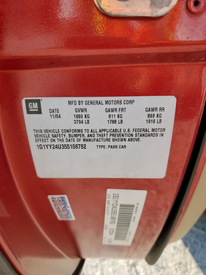 2005 Chevrolet Corvette VIN: 1G1YY24U355108782 Lot: 81980805