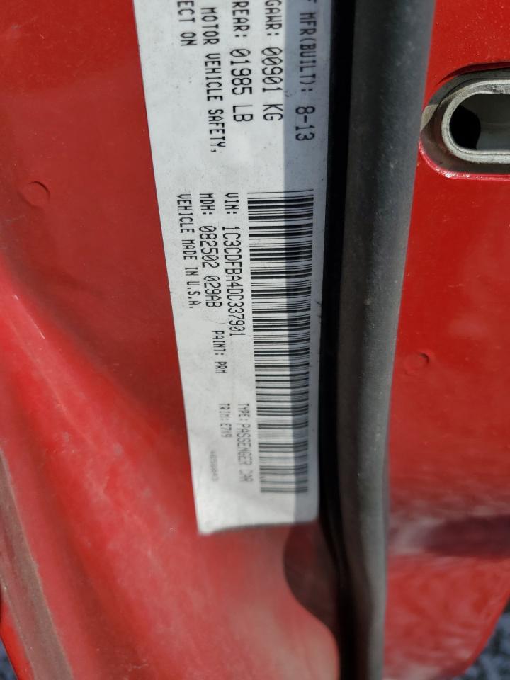 2013 Dodge Dart Sxt VIN: 1C3CDFBA4DD337901 Lot: 81922405