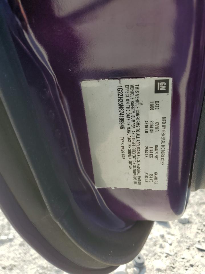 2007 Pontiac G6 Gt VIN: 1G2ZH35N874189946 Lot: 80913365