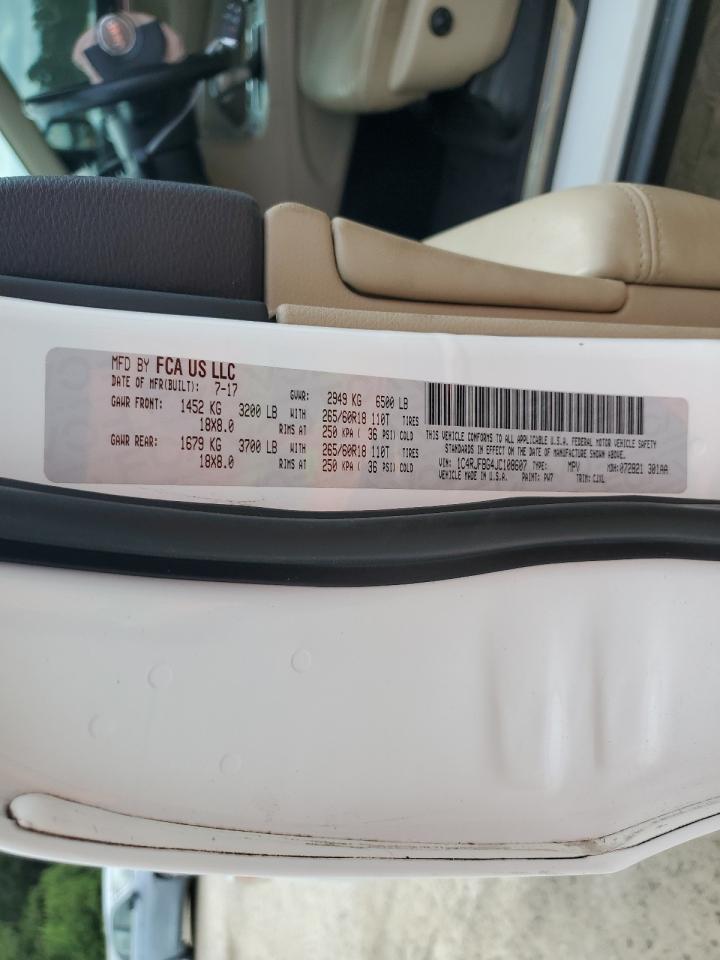 2018 Jeep Grand Cherokee Limited VIN: 1C4RJFBG4JC108607 Lot: 72100165