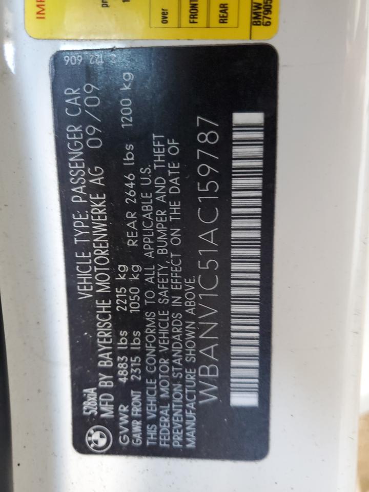 2010 BMW 528 Xi VIN: WBANV1C51AC159787 Lot: 71794105