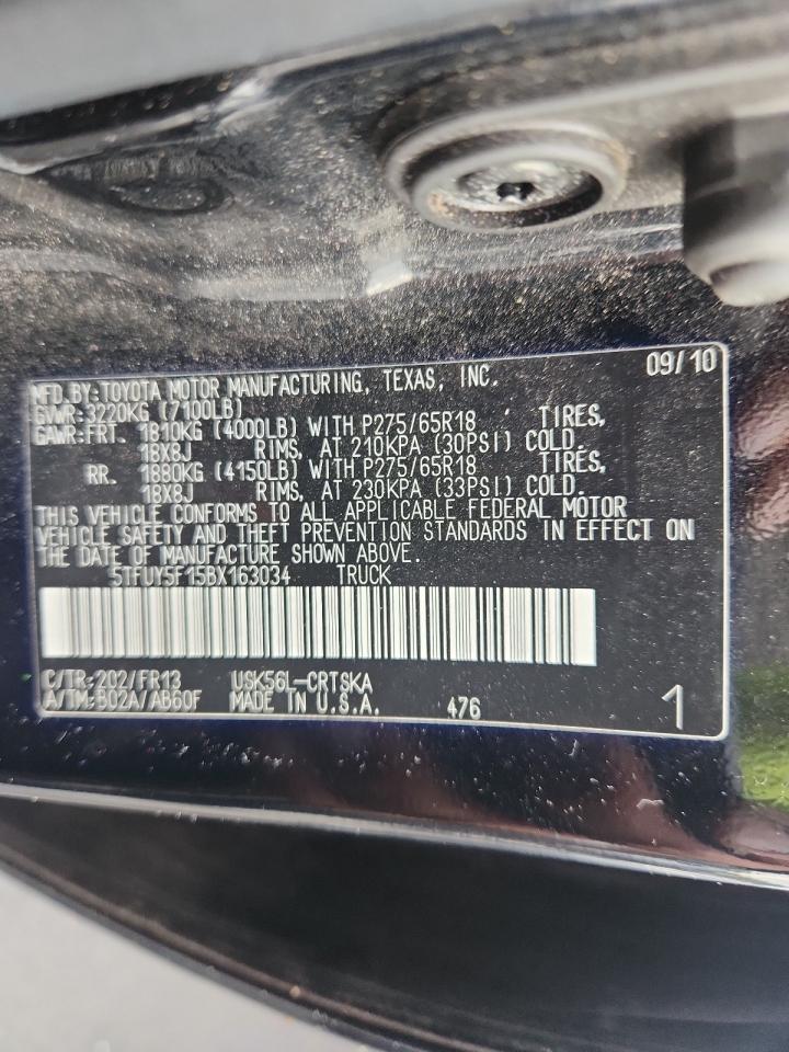 2011 Toyota Tundra Double Cab Sr5 VIN: 5TFUY5F15BX163034 Lot: 71607785