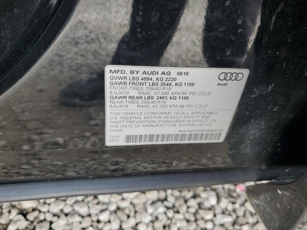 2017 Audi Q3 Prestige VIN: WA1GCCFS8HR002192 Lot: 81658995