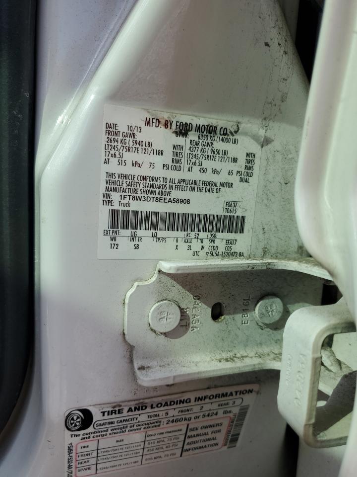 2014 Ford F350 Super Duty VIN: 1FT8W3DT8EEA58908 Lot: 81311005
