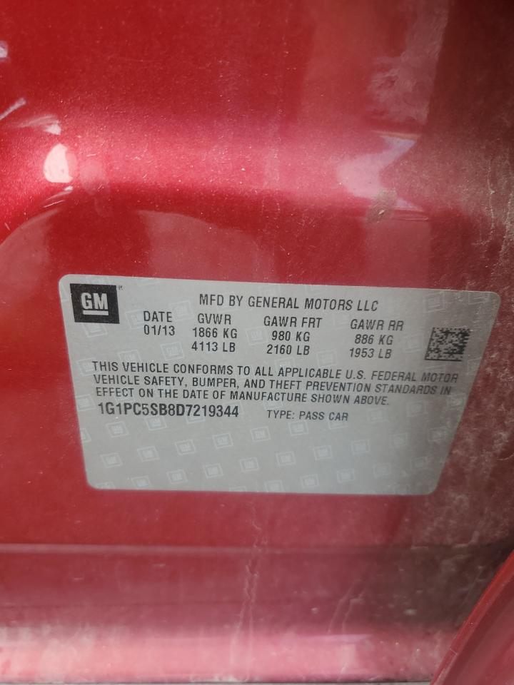 2013 Chevrolet Cruze Lt VIN: 1G1PC5SB8D7219344 Lot: 81785245