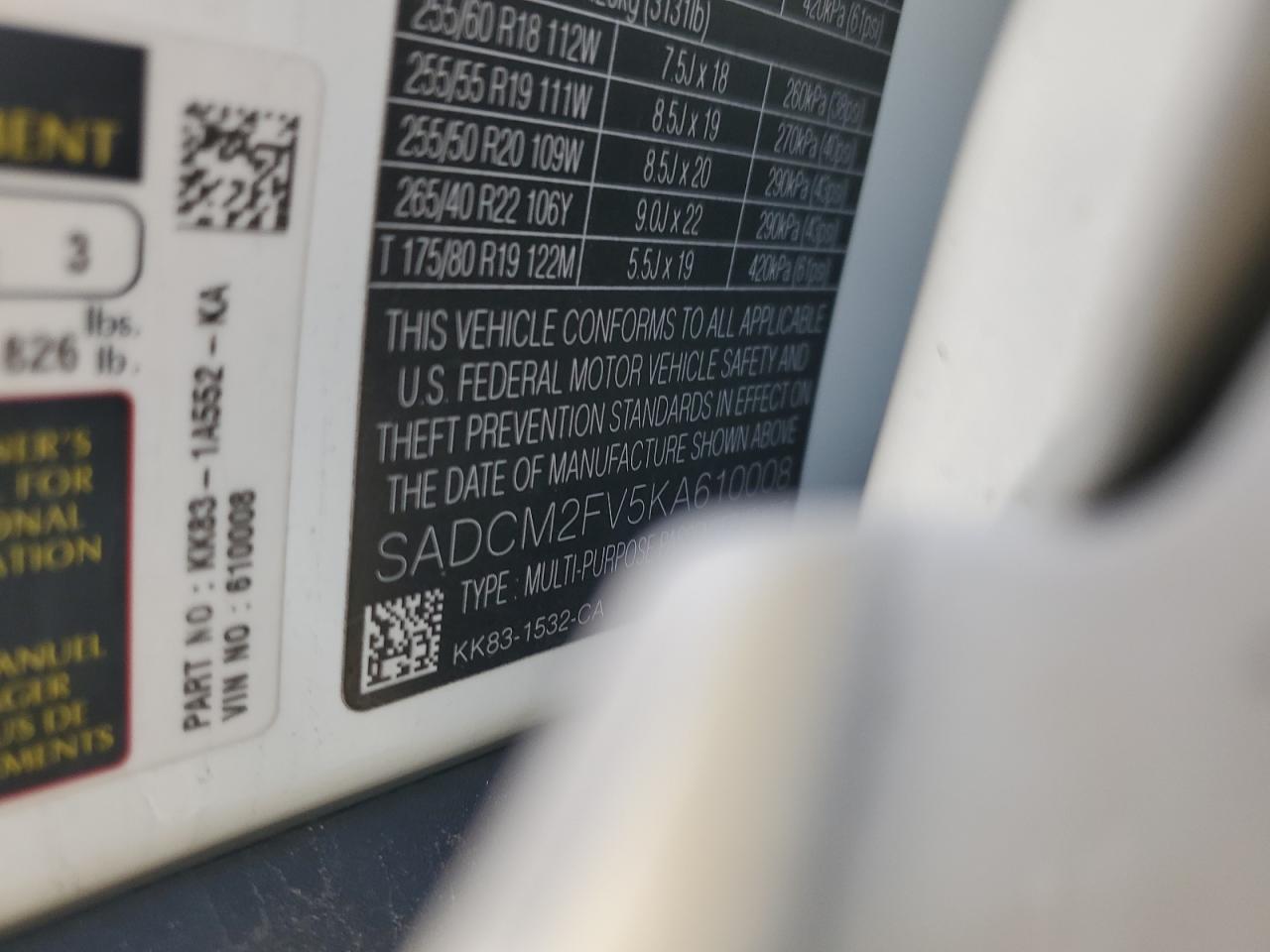 2019 Jaguar F-Pace S VIN: SADCM2FV5KA610008 Lot: 81825285