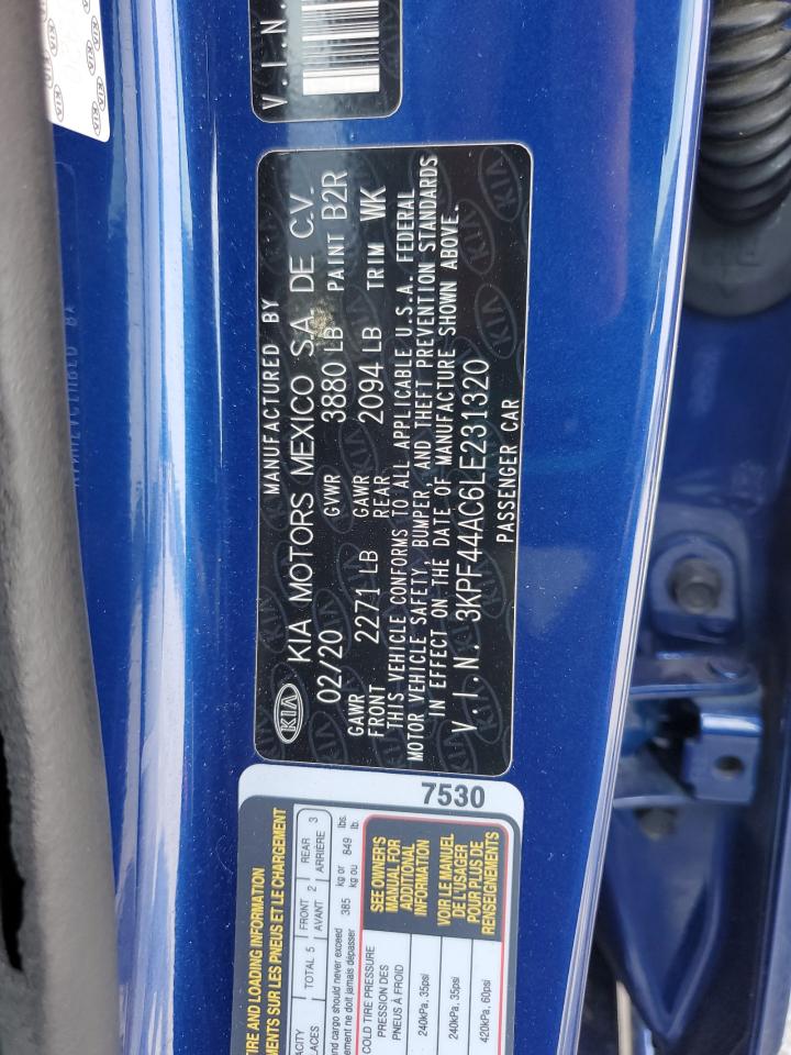 2020 Kia Forte Gt VIN: 3KPF44AC6LE231320 Lot: 80697985