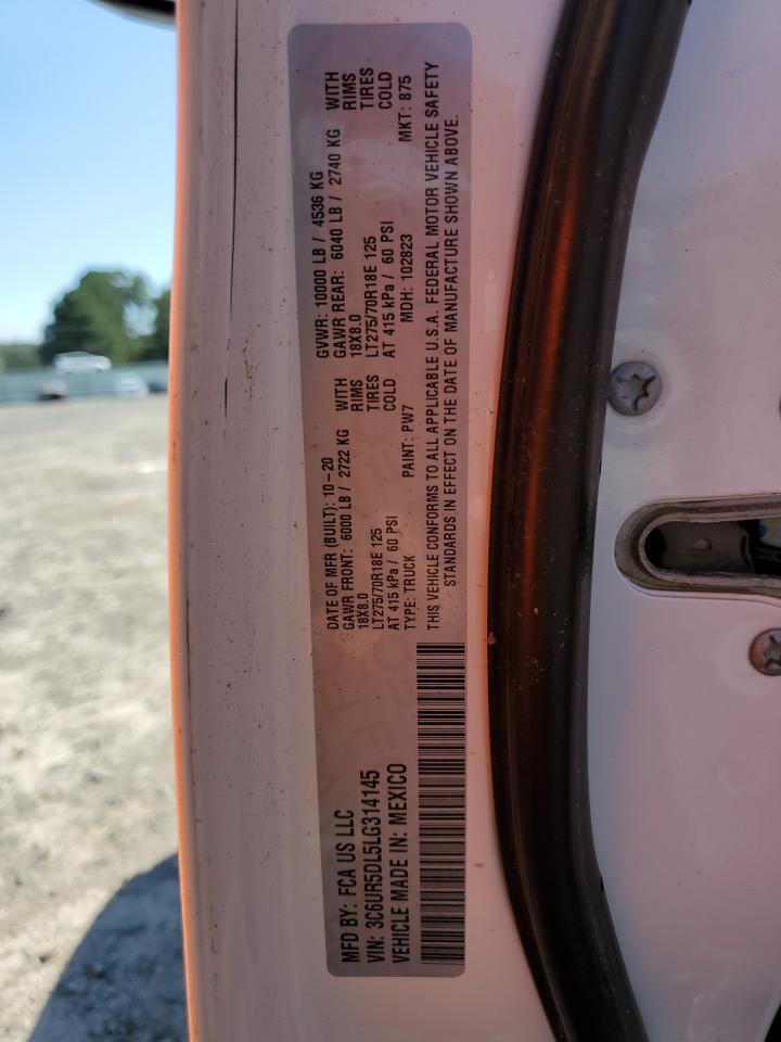 2020 Ram 2500 Big Horn VIN: 3C6UR5DL5LG314145 Lot: 71416265