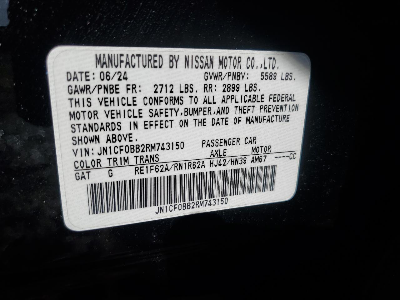 2024 Nissan Ariya Engage VIN: JN1CF0BB2RM743150 Lot: 84032865