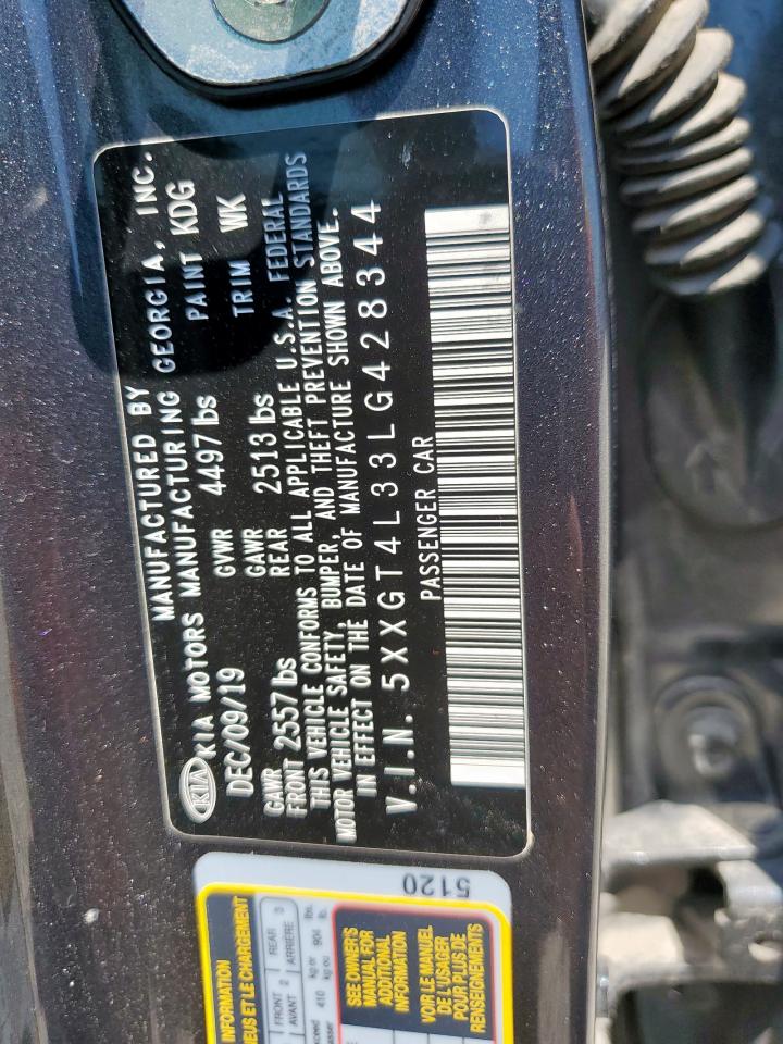 2020 Kia Optima Lx VIN: 5XXGT4L33LG428344 Lot: 70738435