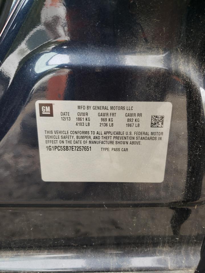 2014 Chevrolet Cruze Lt VIN: 1G1PC5SB7E7257651 Lot: 83955255