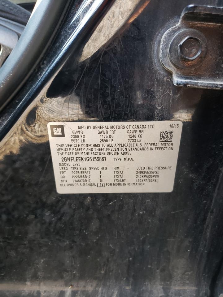 2016 Chevrolet Equinox Ls VIN: 2GNFLEEK1G6155867 Lot: 81616895