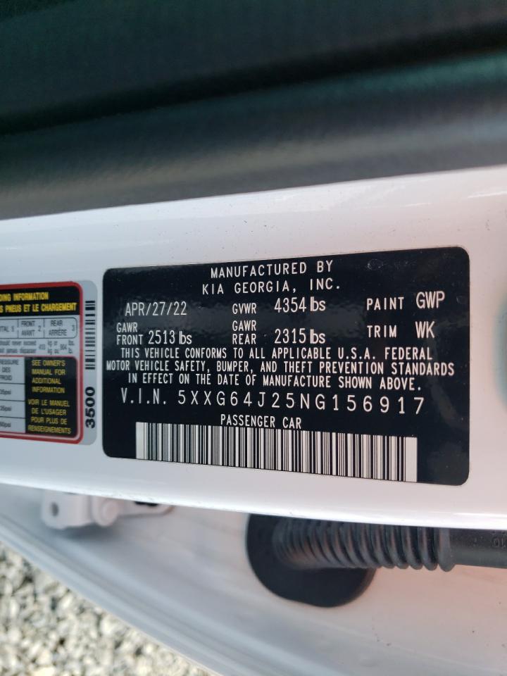 2022 Kia K5 Gt Line VIN: 5XXG64J25NG156917 Lot: 71284375