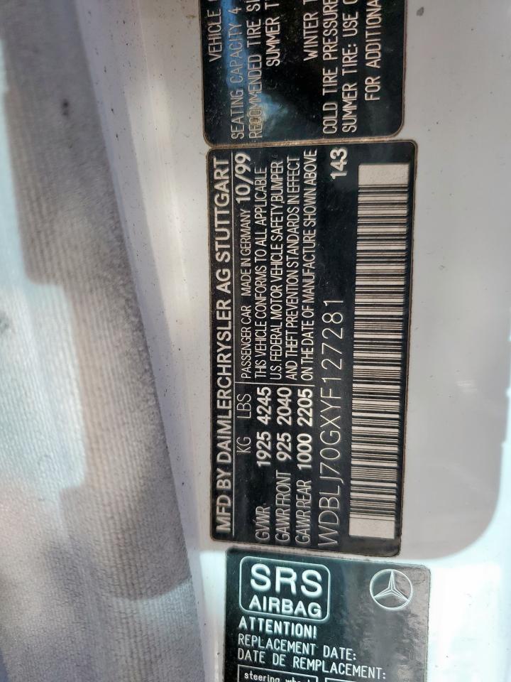 2000 Mercedes-Benz Clk 430 VIN: WDBLJ70GXYF127281 Lot: 82143305