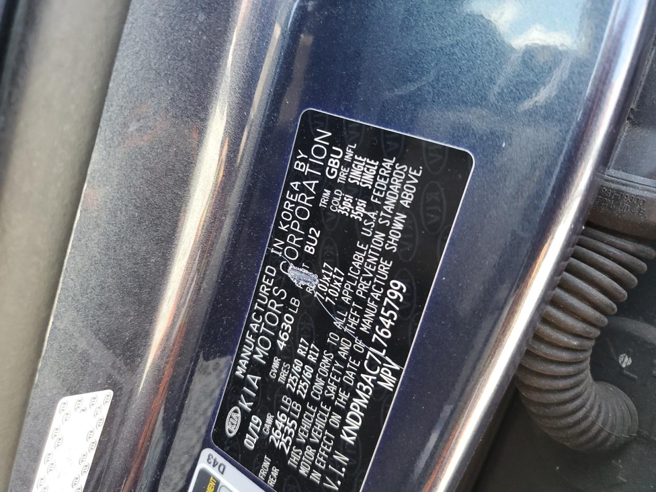 2020 Kia Sportage Lx VIN: KNDPM3AC7L7645799 Lot: 81753745