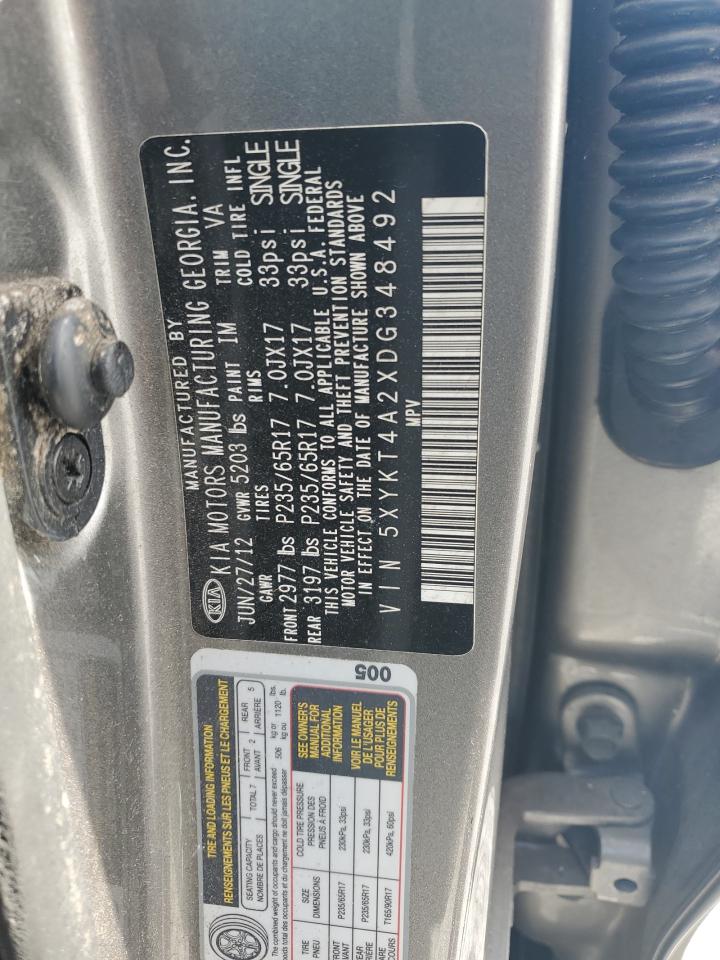 2013 Kia Sorento Lx VIN: 5XYKT4A2XDG348492 Lot: 71598245