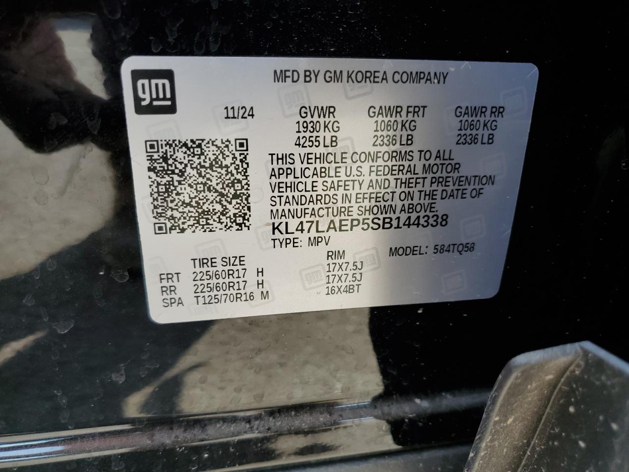 2025 Buick Envista Preferred VIN: KL47LAEP5SB144338 Lot: 81471005