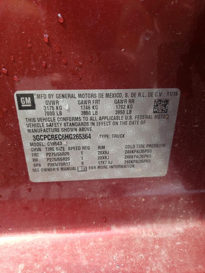 2017 Chevrolet Silverado C1500 Lt VIN: 3GCPCREC6HG265364 Lot: 80718405