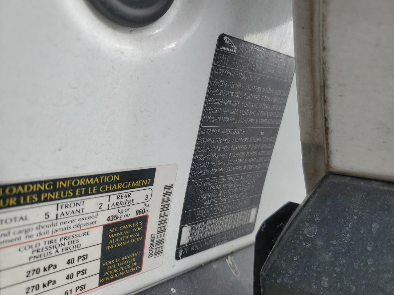 2017 Jaguar F-Pace Premium VIN: SADCJ2BN5HA098497 Lot: 81588855