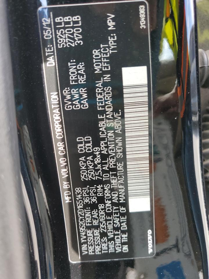 2013 Volvo Xc90 3.2 VIN: YV4952CY2D1651438 Lot: 71159935