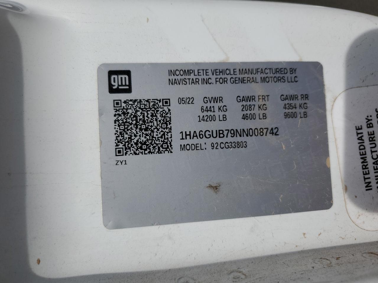 2022 Chevrolet Express G4500 VIN: 1HA6GUB79NN008742 Lot: 71115485