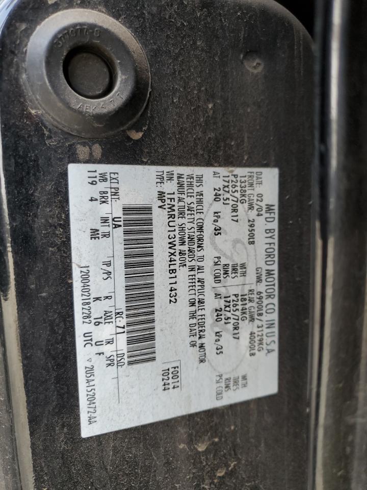 2004 Ford Expedition Xls VIN: 1FMRU13WX4LB11432 Lot: 71365015