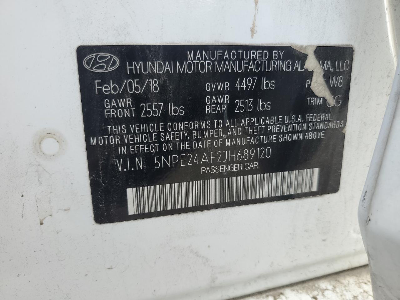 2018 Hyundai Sonata Se VIN: 5NPE24AF2JH689120 Lot: 71236505