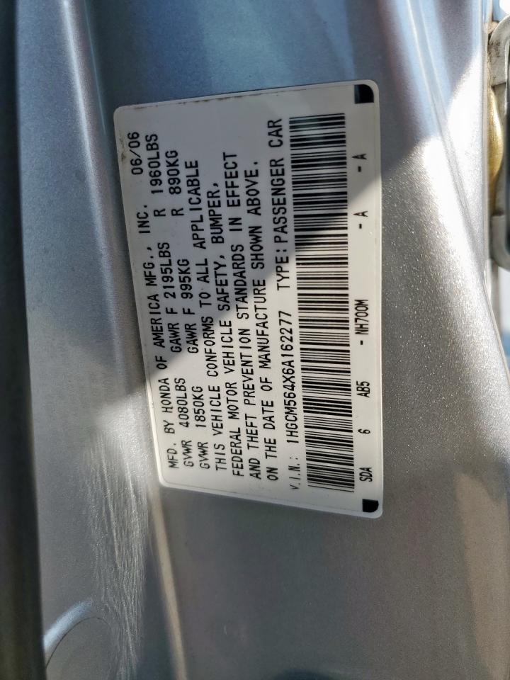 2006 Honda Accord Lx VIN: 1HGCM564X6A162277 Lot: 80569985