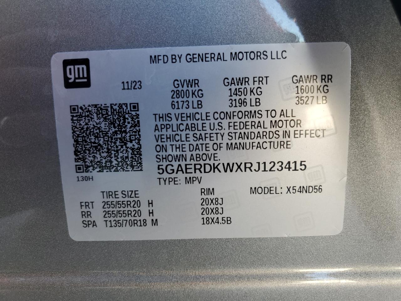 2024 Buick Enclave Avenir VIN: 5GAERDKWXRJ123415 Lot: 83849805
