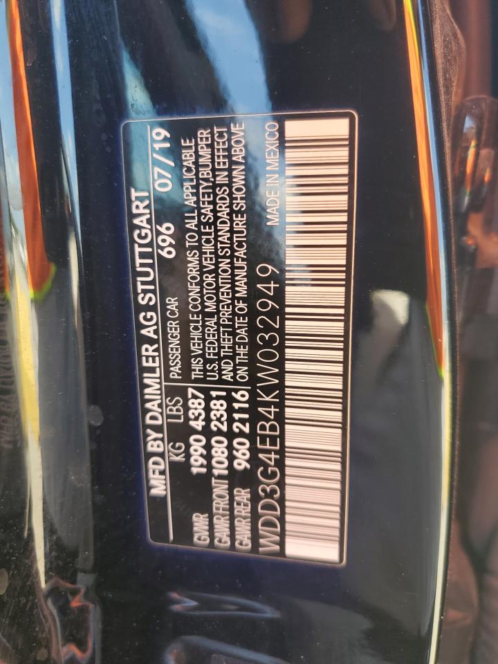 2019 Mercedes-Benz A 220 VIN: WDD3G4EB4KW032949 Lot: 82090645