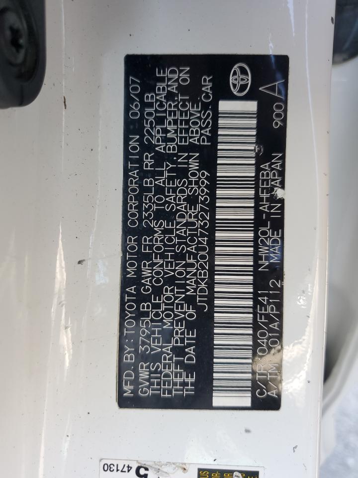 2007 Toyota Prius VIN: JTDKB20U473273999 Lot: 71869235