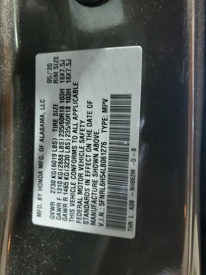 2020 Honda Odyssey Ex VIN: 5FNRL6H54LB061276 Lot: 80295535