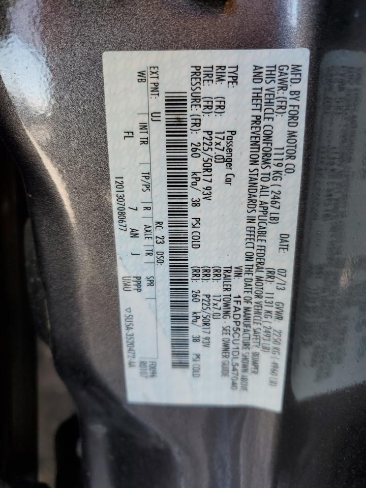 2013 Ford C-Max Premium VIN: 1FADP5CU1DL547040 Lot: 84709125