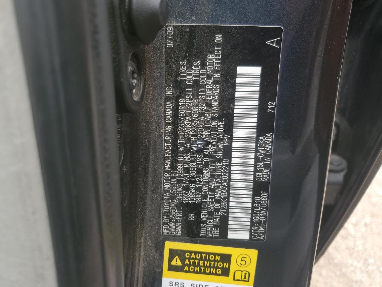 2010 Lexus Rx 350 VIN: 2T2BK1BA7AC022210 Lot: 81327415