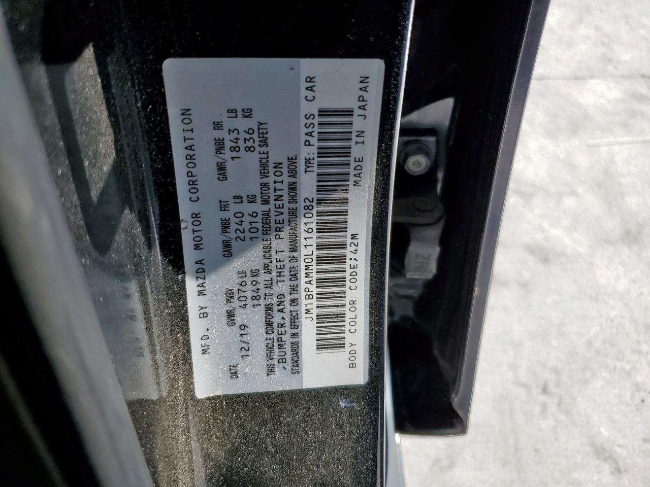 2020 Mazda 3 Preferred VIN: JM1BPAMM0L1161082 Lot: 84631145