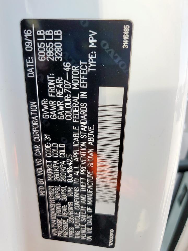 2017 Volvo Xc90 T5 VIN: YV4102KK9H1131221 Lot: 80915285