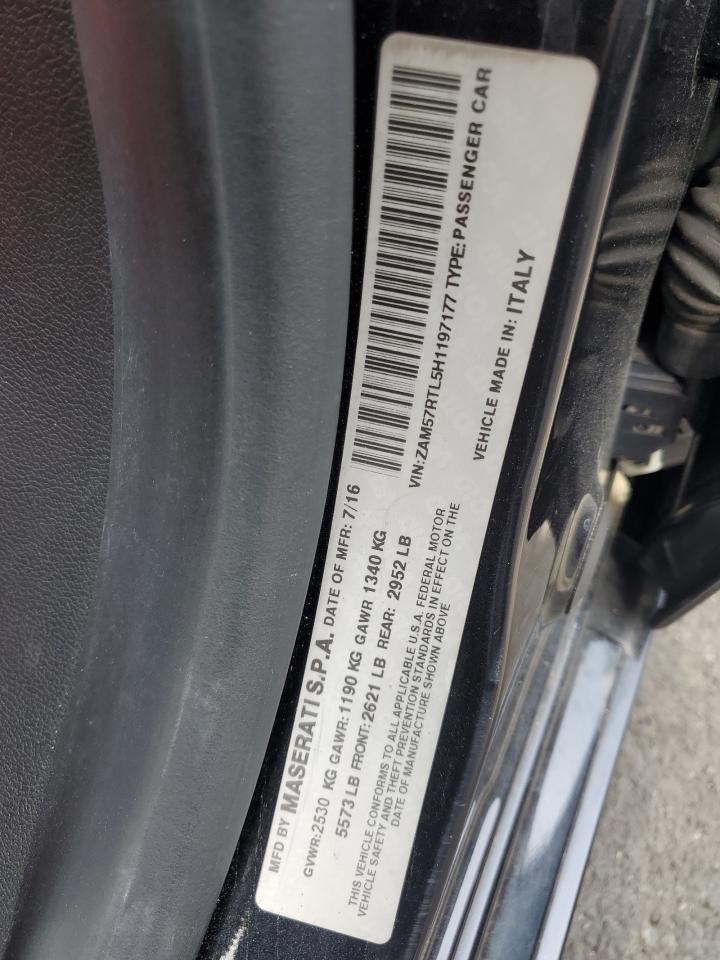 2017 Maserati Ghibli S VIN: ZAM57RTL5H1197177 Lot: 71799725