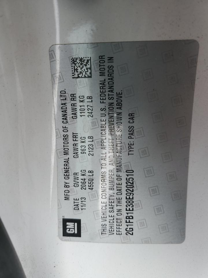 2014 Chevrolet Camaro Lt VIN: 2G1FB1E38E9202510 Lot: 84292545