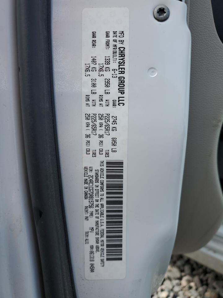 2013 Chrysler Town & Country Touring L VIN: 2C4RC1CG7DR815756 Lot: 80027205