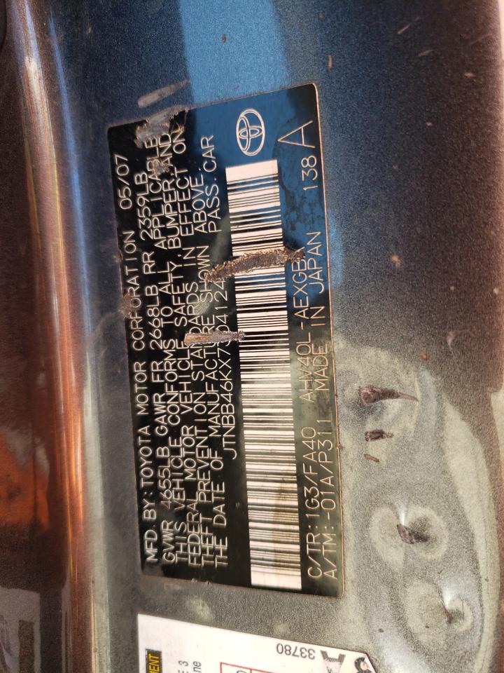 2007 Toyota Camry Hybrid VIN: JTNBB46KX73041243 Lot: 71502045