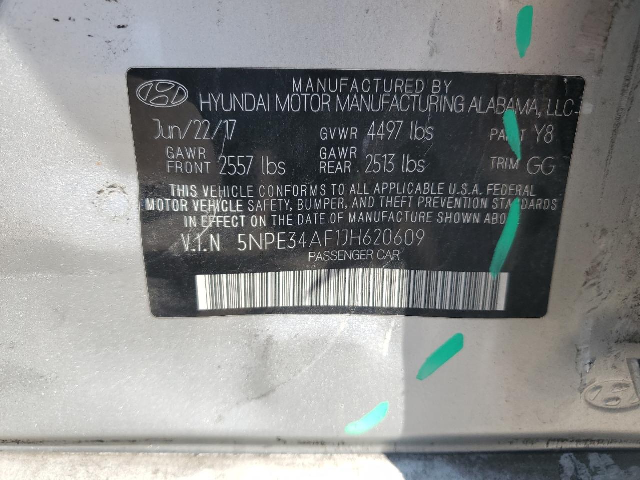 2018 Hyundai Sonata Sport VIN: 5NPE34AF1JH620609 Lot: 80739185